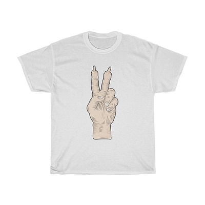 Peace Sign Finger T-Shirt drawing drawings illustration vector