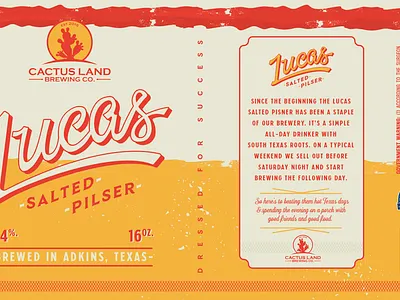 Lucas Salted Pilsner beer beer branding can classic design type