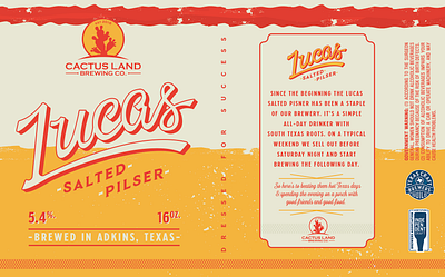 Lucas Salted Pilsner beer beer branding can classic design type