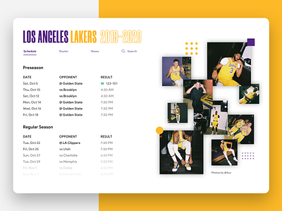 LA Lakers Web Concept basketball dailyui lakers sports ui web webdesign