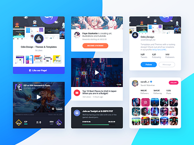 Asgard WordPress Plugin PSD Freebie card discord esports facebook freebie instagram live patreon player plugin social stream team twitch twitch.tv twitter video wordpress youtube