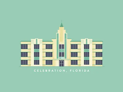 Art Deco Building art deco building building design celebration design disneyworld florida holiday illustration illustrator
