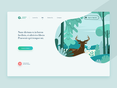 Donate to Nature app design homepage illustration landing responsive typography ui ux web