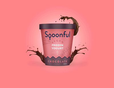 Spoonful Frozen Yogurt branding design flat frozen yogurt ice cream illustration logo minimal package design packaging product typography vector web website