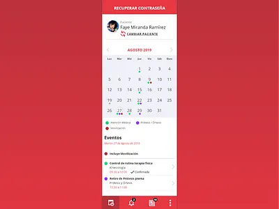 Teletón en tu Celular Home adobe xd calendar event flat design material ui navigation bar scheduler user interface ux