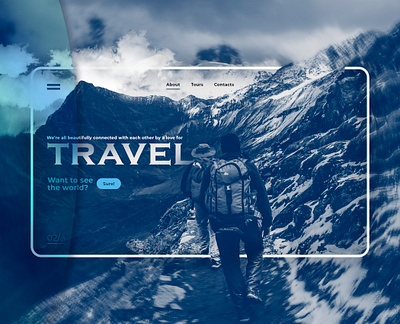 Travel Landing Page app blue blue and white concept design duotone landing nature style travel travel app travel blog travel landing page travelling ui ux webdesign