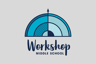 Logo for Middle School adobe illustrator blue brand brand identity compass design goldenratio identity illustration illustrator logo logo design school vector