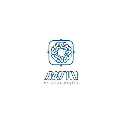 Avin Natural Dyeing branding design flat icon identity illustration lettering logo minimal type