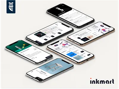 Inkmart Ecommerce Ui Kit abstract abstract art app branding challenge clean ui design ecommerce flat freebies freelance identity interaction design interface logo product design sketch ui ux web