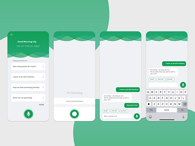 A concept for Self Checkout Chatbot adobe xd adobexd autoanimate concept ios iphone mobile prototype ui uiux ux voice assistant voice ui xd