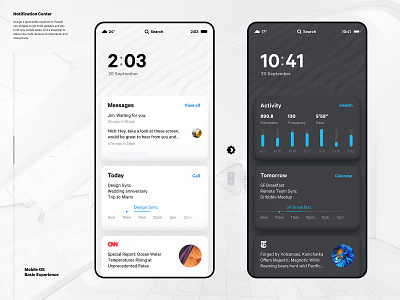 Notification Center Concept app mobile notification center os panels ui