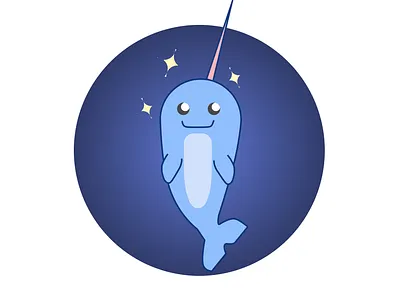Inktober 2019 - Day 7 - Enchanted cute design enchanted illustration inktober inktober2019 narwhal