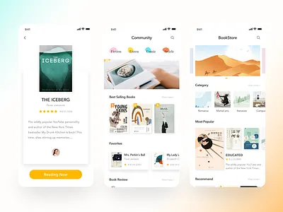 Love Reading APP 07 app art book bookstore clean community concise design kit minimalism mobile app read ui uiux