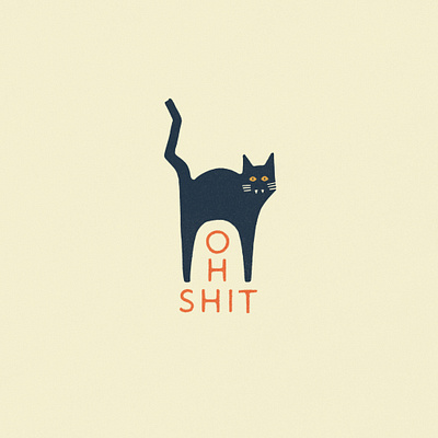 Happy October black cat halloween minimalist illustration october oh shit sans serif spooky type lockup