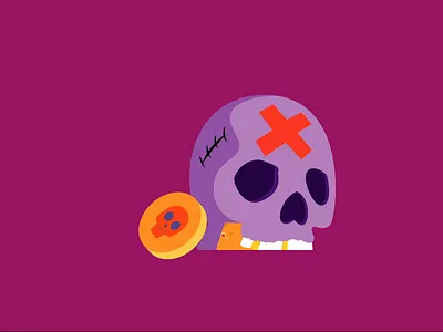 Skeleton Bank animation coin hidden treasure illustration money motion motion design skeleton treasure treasure chest vector