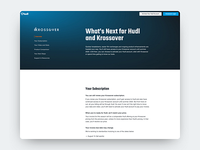 Krossover Acquisition Landing Page acquisition content hudl krossover layout navigation web