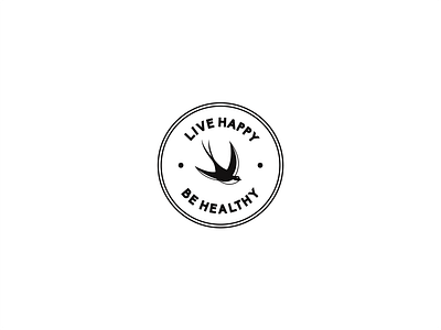 Swallow Badge Design badge badgedesign be healthy live happy swallow vintage zach levet