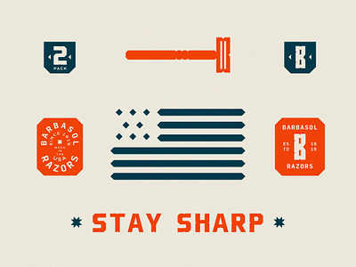 Barbasol Rebrand geometric men razors sharp shaving