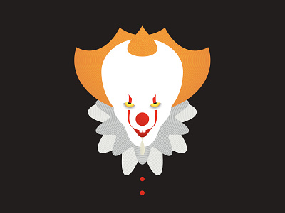 IT Pennywise Clown CSS Illustration clown code coded illustration css css illustration generated art geometric shape halloween horror horror movie html it movie pennywise scary wall decor wallart