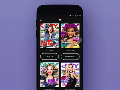 Magazines app – Download your magazine android app animation app design download grid magazine offline progressbar ui design