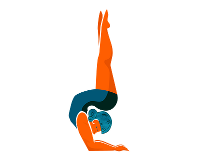 Contortionist circus digital illustration