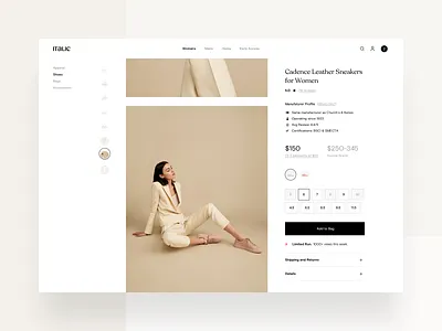 Product Page Carousel animation category design system ecommerce fashion minimal pdp product page shoes shopping ui ux variants website