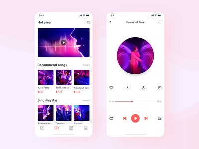 Music interface cheerful comfortable design happy mood music release ui