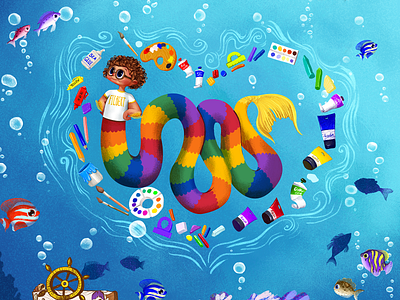 illustrated children's book character character design children book illustration childrens book childrens illustration illustration mermaid picturebook underwater