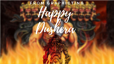 Happy Dushera india photoshop poster design ravan