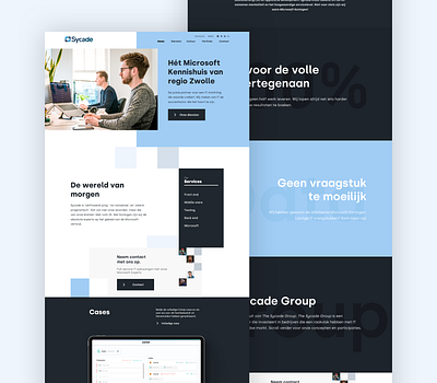 New homepage concept for Sycade branding design typography ui ux web