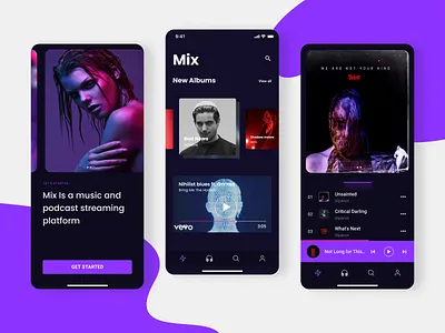 Mix - Online music platform album art artist concept app dj dribbble app figma ios ios mobile app music music app music player sketch socialmedia sound soundcloud ui ux ui ux design