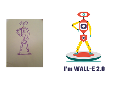 WALL- E adobe xd adobexd character design characterdesign illustration robot sketching vector vectorart weekly challenge weekly warm up