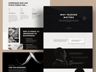 Landing Page black design figma finance interactive photoshop trade ui ux