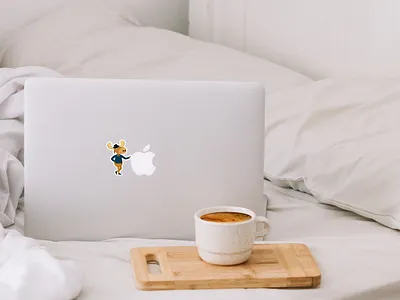 Moose Sticker on Mac animals apple design flat illustration illustrator mac moose stickers vector