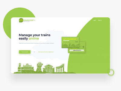 Manage trains System card concept design flat green kherson landing landing design landingpage ui ux web web app