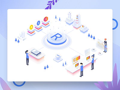 2.5D isometric illustration design illustration