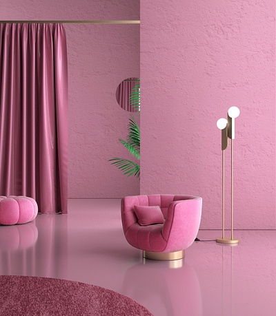 The P2 CGI 3d 3d art art deco autodesk maya autodeskmaya cg cg art cgart cgartist cgi furniture furniture design gold interior interior design monochrome photoshop pink rendering set design