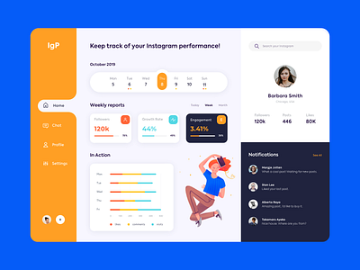 Web Platform - Instagram Performance app clean colors design illustration minimal ui ux web website