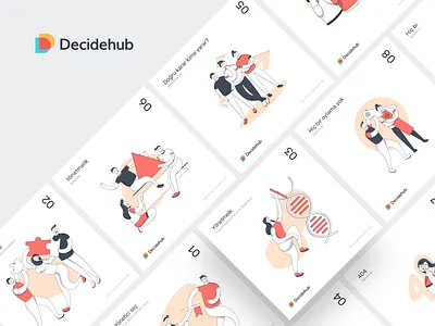 Decidehub - Illustrations app branding design illustration logo mobile ui ux vector web