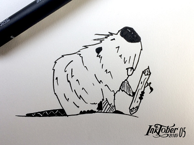 INKTOKER 2019 / DAY - 05 BUILD animal art build cartoon castor drawing illustration ink inktober inktober2019 sketch sketchbook