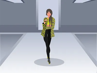 Fashion Girl on Catwalk catwalk character character design comic fashion fashion illustration girl heels model vector illustration