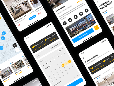 Hotel Reservation App app hotel sketch ui