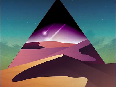 The Third pyramid 1980s art desert design dunes gradient graphic design illustration illustrator photoshop retro retrowave sand space synthwave vaporwave vector vector art vector illustration vintage
