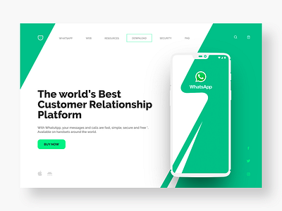 Whatsapp Business for Sales - UI Concept adobe xd branding consumer crm design flat green landing page phone photoshop software software design ui ux web website whatsapp