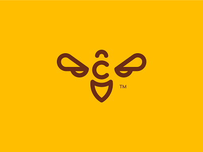 Unused Logo Concept (C+Bee) bee bees brand branding branding design design honey icon icons mark print