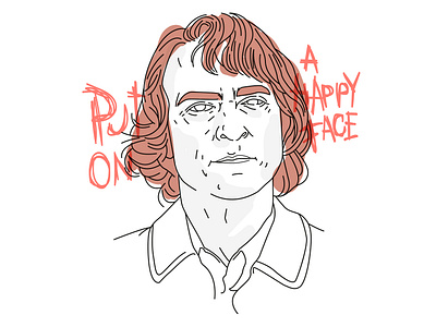 Put on a happy face I dc comics design fanart flat illustration joaquin phoenix joker lineart linework movies portrait vector