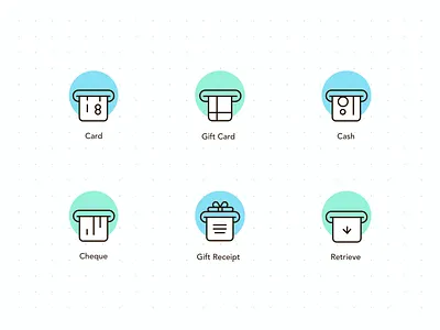 Icon set 2 - POS Terminal App abstract art branding branding and identity branding identity flat icon flat illustration icon design icon set icon symbol icon system iconography icons identity identity shape mobile apps pos touch touch screen vector