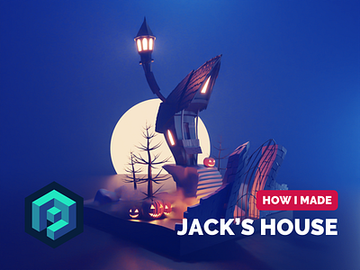 House of Jack Skellington Tutorial 3d blender diorama fanart illustration isometric low poly lowpoly lowpolyart nightmare before christmas render tim burton tutorial