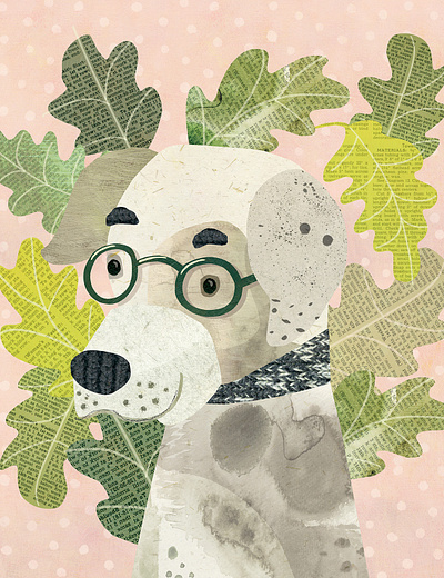 Good Boy animal illustration anthropomorphic childrens book illustration childrens books childrensillustration collage dog dog collage dog illustration kidlitart pet surface design wall art whimsical