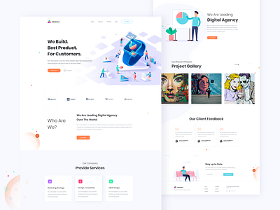 Digital Agency Landing Page 2019 trends adobexd clean creative creative agency digital agency homepage illustration landing page design minimal mordern onepage startup ui ux web design website